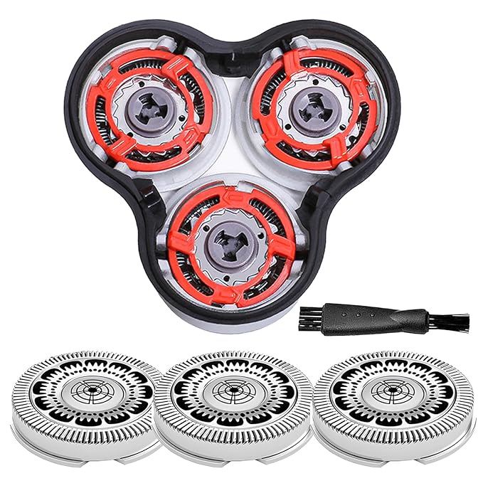 SH90 Replacement Shaver Heads Compatible with Philips Norelco Series 9000, Replacement Blades Compatible with Philips Electric Shaving Series 9000 and Series 8000 (Includes Base)