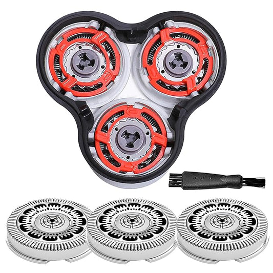 SH90 Replacement Shaver Heads Compatible with Philips Norelco Series 9000, Replacement Blades Compatible with Philips Electric Shaving Series 9000 and Series 8000 (Includes Base)