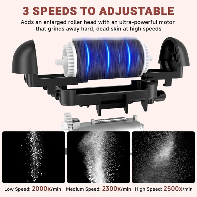 Upgraded Rechargeable Foot Callus Remover, Professional Electric Foot File, 10 in 1 Pedicure Tools Foot Care Kit Pedi Feet Care for Dead, Hard Cracked Dry Skin Ideal Gift (Black)