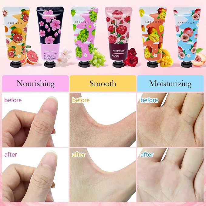 48 Pack Hand Cream for Women, Mini Hand Lotion Travel Size for Dry Cracked Care, Natural Plant Fragrance Moisturizer Gifts Set for Mother's Day, Teacher Appreciation and Bridesmaid Gifts