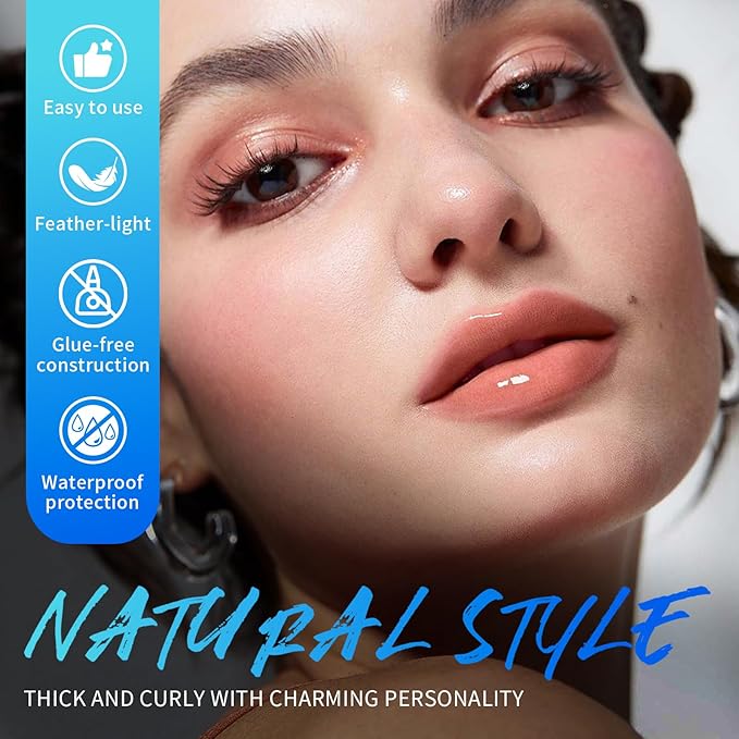 SOFT MAGNETIC EYELASHES with Applicator and Setting Gel，Magnetic Eyelashes with Natural Look，Reusable， No Glue Needed, Easy to Apply，Waterproof, Lightweight, Suit for Natural Makeup