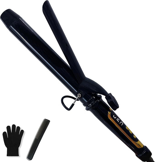 abp 1.25 Inch Curling Iron Extra Long Barrel with Ceramic Coating for Long/Medium Hair,1 1/4 INCH LCD Display Instant Heat up to 450°F with clamp,Hair Style Tool Girls & Women