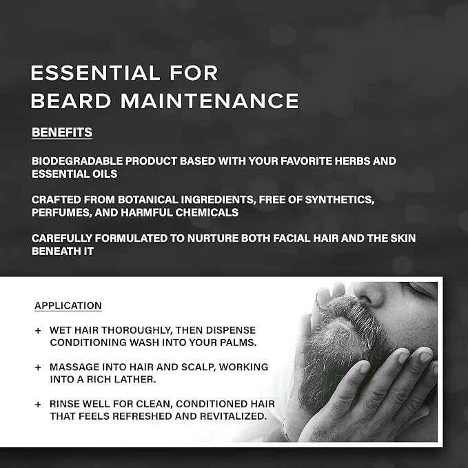 Copper Johns Daily Conditioning Wash | Natural Beard Cleanser | Nourishes Facial Hair & Skin | With Ionic Inland Sea Minerals | Lavender Mint | 8oz