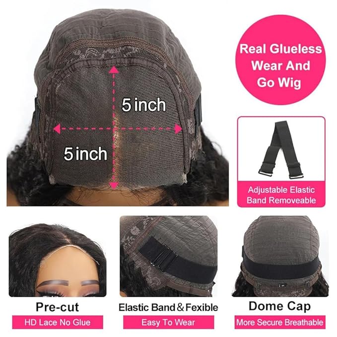 20 Inch 5x5 Body Wave Human Hair Wig 180% DensityWear and Go Glueless Wigs HD Lace Closure Wigs Human Hair Body Wave Lace Front Wigs Glueless Wigs Human Hair Pre Plucked Pre Cut