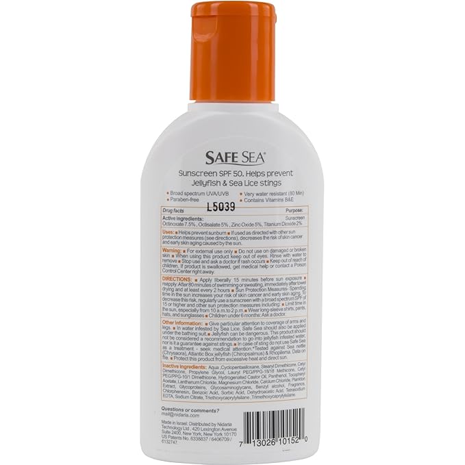 Safe Sea Anti-jellyfish Sting Protective Lotion- SPF50- Hypoallergenic Jellyfish & Sea Lice Prevention Sunscreen 3 pack (for Kids (SPF 50 Kids)