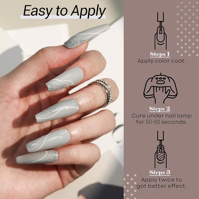 modelones Gel Polish Set - 6 Colors Chocolate Brown Coffee Kit Brown Glitter Nude Colors Gel Nail Kit Soak Off Popular Nail Art Gifts for Women DIY Manicure Home