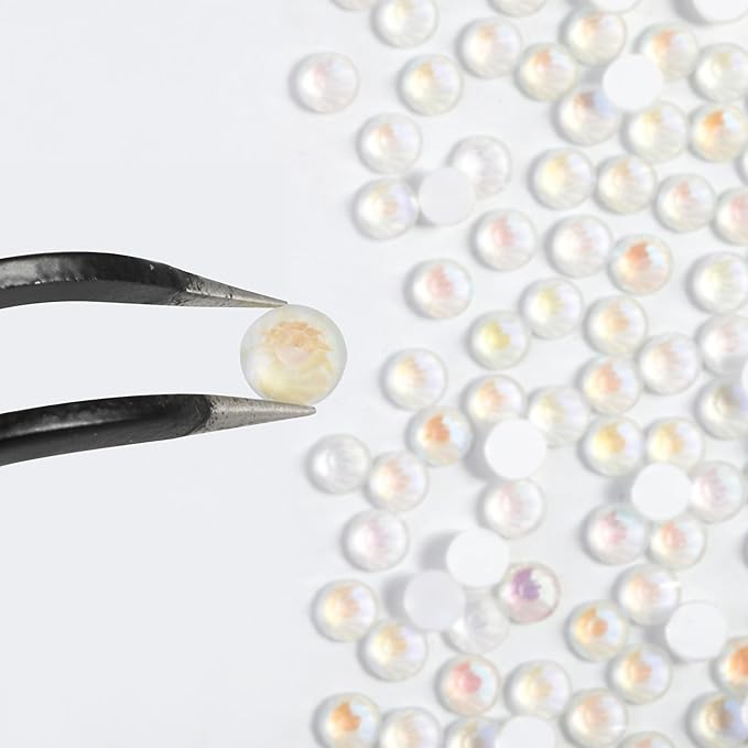 Beadsland 1440pcs Flat Back Crystal Rhinestones Round Gems for Nail Art and Craft Glue Fix, Luminous White, SS10,2.7-2.9mm