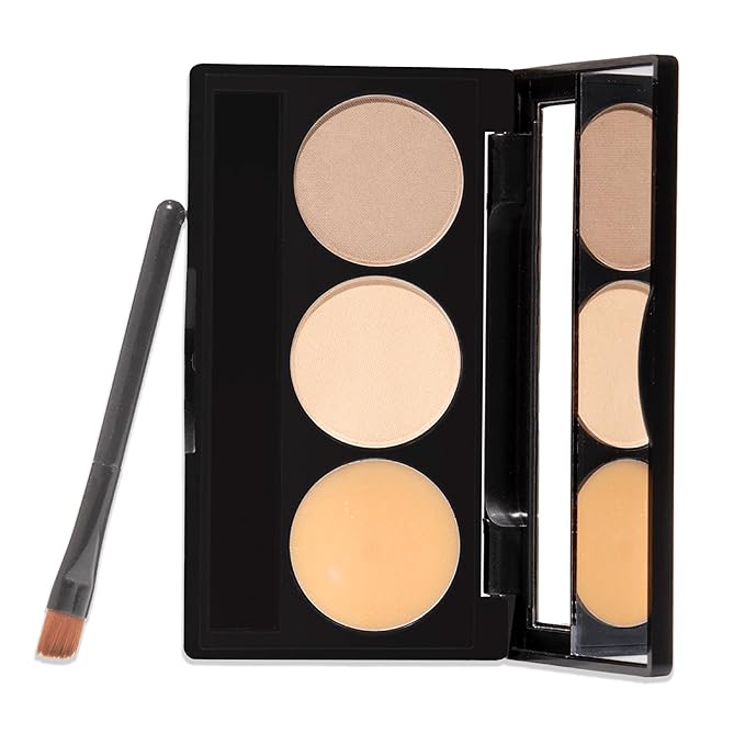 Brow Bar To Go by Gerard Cosmetics (Blonde to Brunette), Eyebrow Trio Kit with Brow Powder, Brow Wax, and Angled Brush, Eyebrow Powder Light Brown, Cruelty Free & Made in the USA