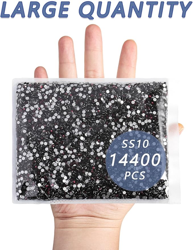 Beadsland Flatback Rhinestones Bulk,14400pcs Burgundy Rhinestones for Nails Crafts Clothes DIY Decoration, Amethyst, SS10, 2.7-2.9mm