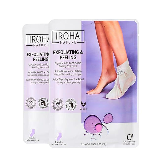 Exfoliating Foot Peel Mask with Lavender - 2 Pairs (2 Uses) - Intensive Treatment for Dry Skin & Calluses, Glycolic & Lactic Acid, Removes Dead Skin, Cracked Heel Repair, Vegan & Natural …