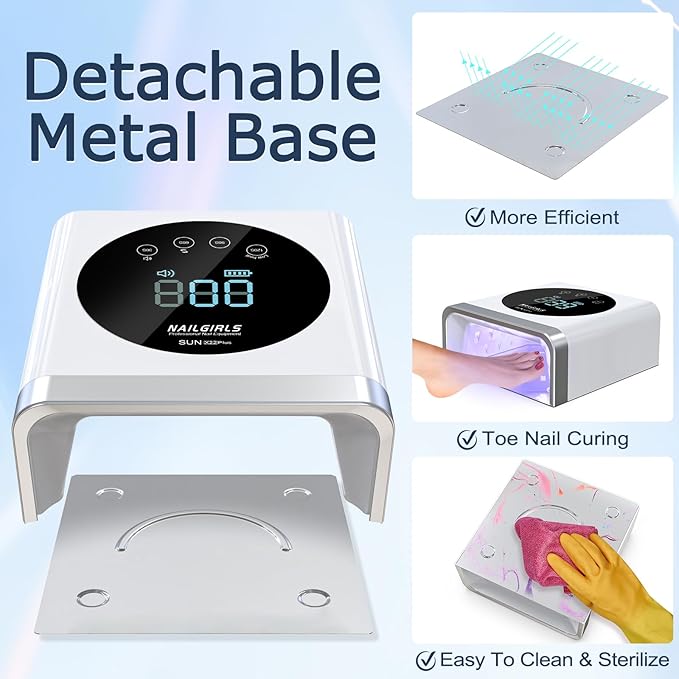 NAILGIRLS UV Nail Lamp, 150W UV Light for Gel Nail, Nail Lamps for Gel Polish with 4 Time Setting, UV LED Nail Light with Large LCD Display, Fast Curing Lamp for Salon or Home