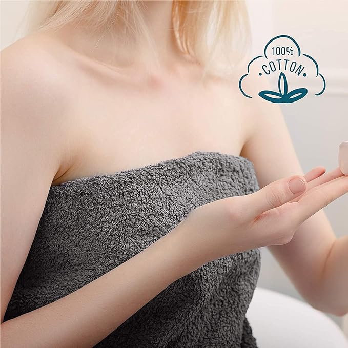 SIMPLI-MAGIC Bath Towels Ideal for Pool, Spa, and Gym Lightweight and Highly Absorbent Quick Drying Towels, Gray, 24 in x 46 in