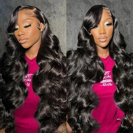 34 Inch 13x6 Lace Front Wigs Human Hair Pre Plucked Body Wave HD Lace Front Wigs Human Hair 180% Density Frontal Glueless Wigs Human Hair with Baby Hair