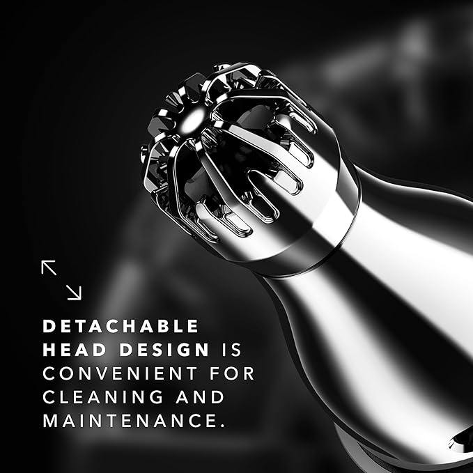 Blade & Stone™ NS501M Nose & Ear Trimmer | Graphene-X™ Blade | High-Velocity, Low-Noise Motor | Patented Rotary Blade Design | Skin-Friendly, Tug-Free Performance, Detachable Head (Snow/Silver)