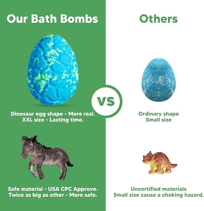 Kids Bath Bombs with Surprise Inside for Girls Boys Toddlers, 12 Pack Organic Bath Bombs for Kids with Farm Animals Toys Inside, Safe Handmade Bubble Bath Fizzy Dino Bath Bomb Easter Birthday Gift