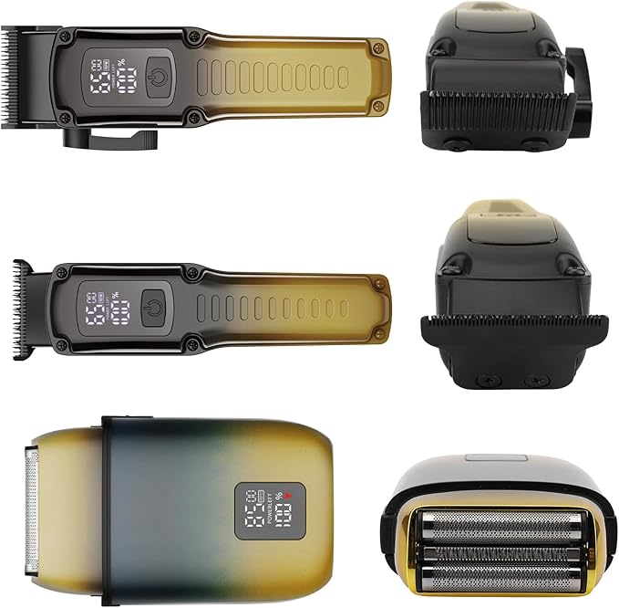 Professional Barber Hair Clippers Trimmer Shaver Set for Men,Cordless Hair Cutting Kit & Zero Gap T-Blade Trimmer & 8500 RPM Electric Shaver Combo with EVA Case,Mens Gift