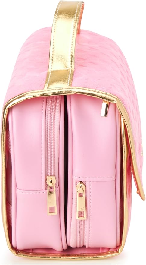 Juicy Couture Women's Toiletries Bag - Travel Makeup and Toiletries Hanging Organizer Set - Makeup Organizer Hanging Case Set, Pink