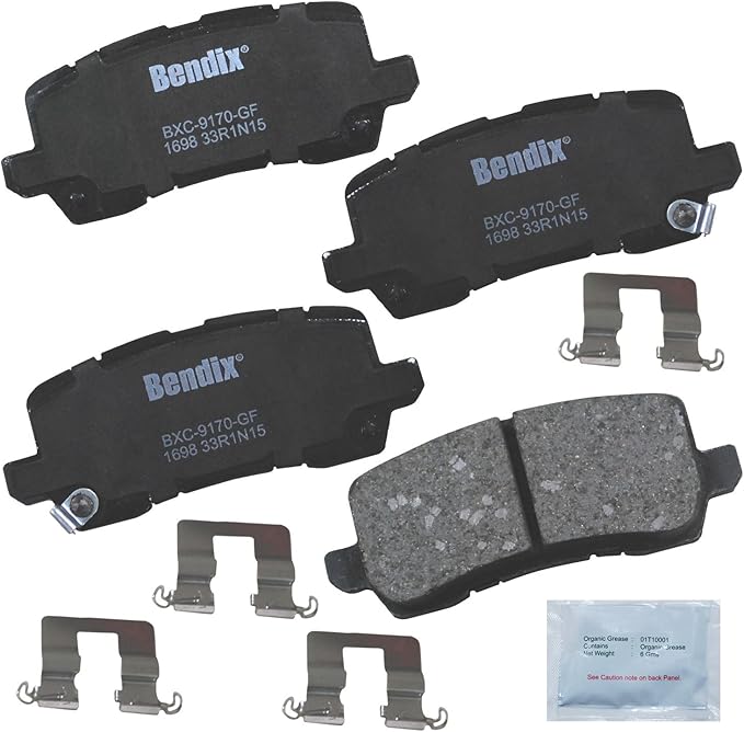 Bendix Priority1 CFC1698 Ceramic Rear Brake Pads for Acura MDX 2020-2017, RLX 2020-2014, TLX 2021-2015, Honda Odyssey 2024-2018