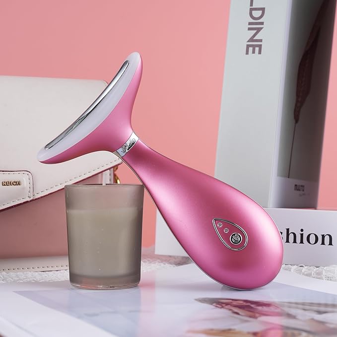 Lily Neck Face Massager, Face Sculpting Tool, 3-in-1 Facial Device with Thermal, Triple Action Care, for Enhanced Absorption Radiance Contouring Elasticity and Lymphatic Drainage (No Stand)