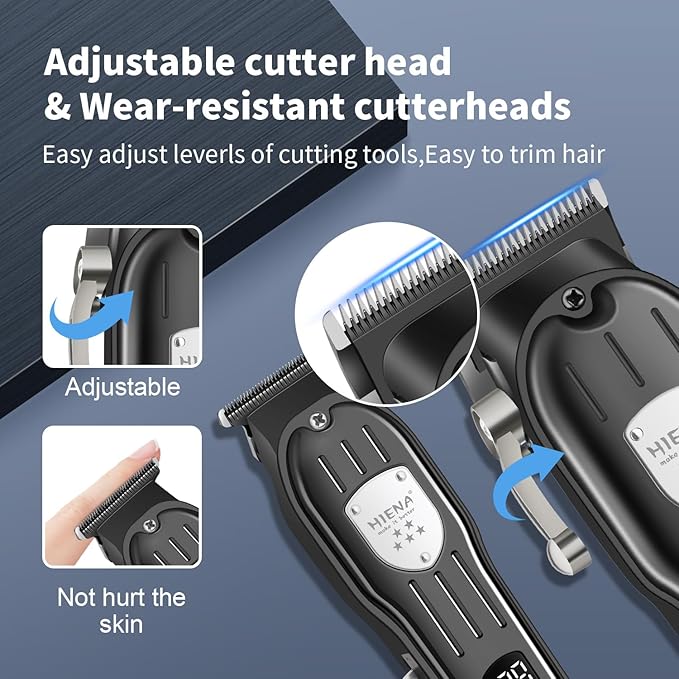 Professional Hair Clipper Kit, Rechargeable Cordless Barber Kit and Hair Cutting Set, Electric Foil Shavers and Beard Trimmers, Ear, Nose Hair Trimmer Set & Facial Grooming Tool (Black)