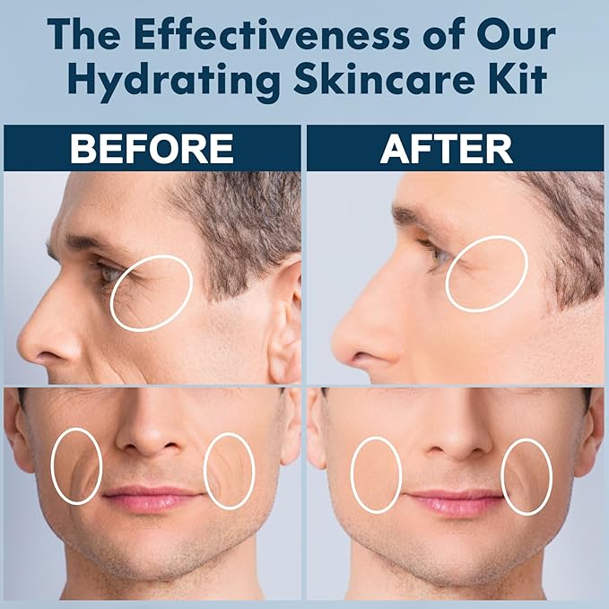 Skin Care for Men,Mens Anti-aging Skin Care Kit for Tigten,Firm & Hydrate Skin Facial Care Kit W/Retinol,Hyaluronic Acid,Men Christmas Brithday Fathers Valentines Gifts for Him Boyfriend Dad Husband