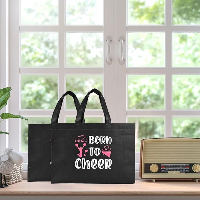 Olgaa 48 PCS Cheerleader Gifts: 24 PCS Cheer Bags & 24 Black Cheer Keychains