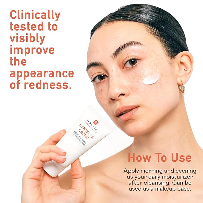 Erborian Face Moisturizer Cream Centella Cream - Ultra Light-Weight Facial Moisturizing Cream with Shea Butter, Hyaluronic Acid, Glycerin & Beta Glucan - Soothes & Hydrates Skin - All Skin Types, 20ml