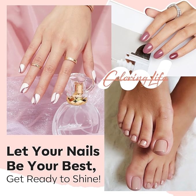 modelones Gel Nail Polish Kit -6 Colors Summer Pink Green White Black Gel Polish Set Soak Off Gel Nail Kit Manicure DIY Nail Art Salon Home Gift