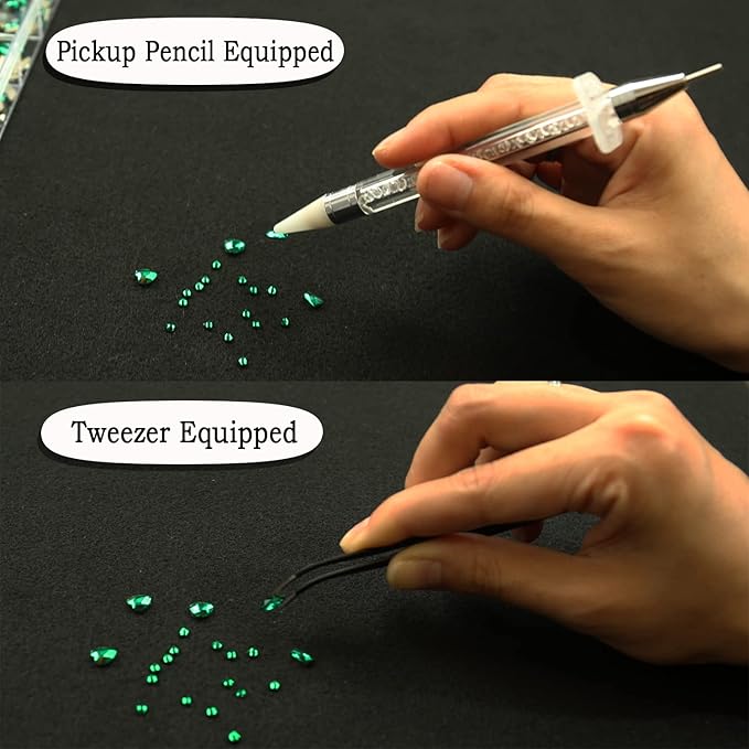 4180 Pcs Crystal Flatback Rhinestones Gems Nail Kit for Nail Art,Crafts,Clothes Shoes Decorations Jewelry (700 Diamonds + 3480 Flat Rhinestones, with Rhinestones Pen), Gold