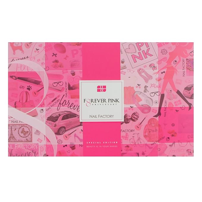 Nail Factory - Acrylic Powder Set Forever Pink Collection, 15 Pink Colors Mixed Shapes Set Glitter Nail Sequins Powder Holographic, Professional Nail Art Cosmetic, 3.5 Gr. Each One.