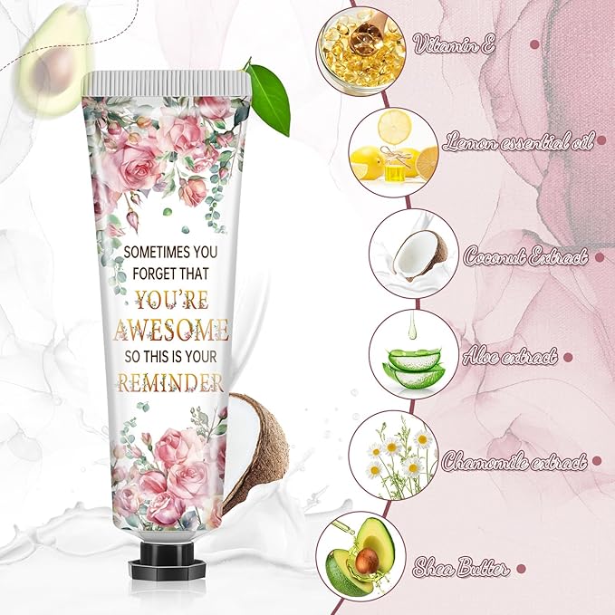 48 Sets Baby Shower Hand Cream Bulk Inspirational Gifts Baby Shower Favors Bridal Thank You Hand Cream for Guests Travel Size Lotion with Organza Bags