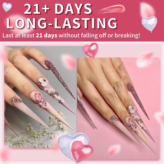 Poly Nail Gel Kit Ohuhu: 18 Colors Nail Gel Kit - Enhancement Builder with 4 Temperature Color Changing Extension - 10 Regular Color and 4 Glitter Color - Poly Nail Kit Gifts for Her Mothers Day