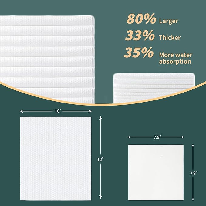 Ourmed Life Disposable Face Towels, Clean Facial Wash Cloth without Lint, Biodegradable Cleansing Dry Wipes, Skincare and Makeup Remover Towels for Sensitive Skin (Unscented, 50 Count, Pack of 1)