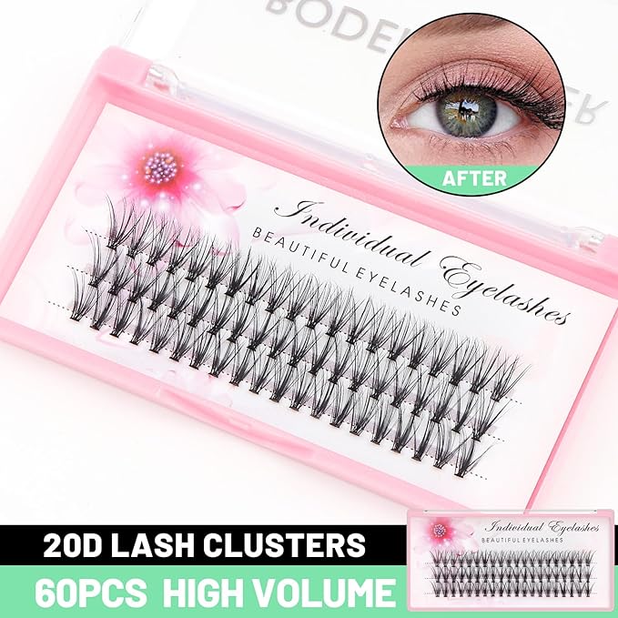 Bodermincer 20D 0.07mm Thickness 8-22mm To Choose Grafting False Eyelashes False Eyelashes Individual Natural Long Mink Fake Eyelashes Extension Handmade Bulk Wholesale (5 Packs-8mm)