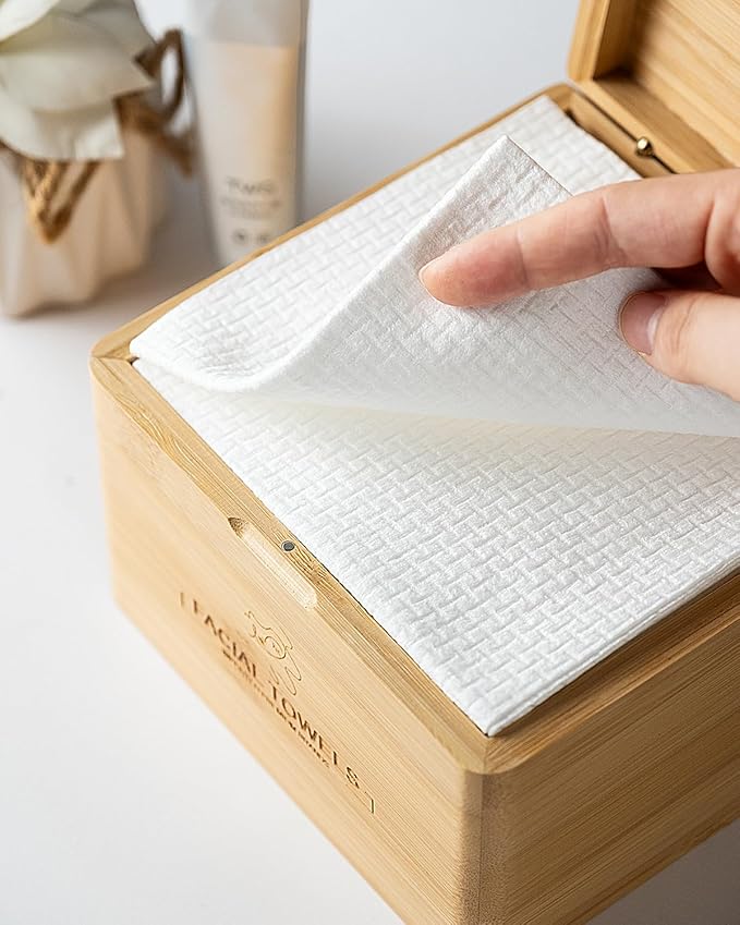 Clean Facial Towels,1 Box with 240 Ct Disposable Face Towels - Premium Facial Cleansing Cloths & Towelettes, Perfect for Skincare Routine - Biodegradable, Travel-friendly, and Eco-friendly