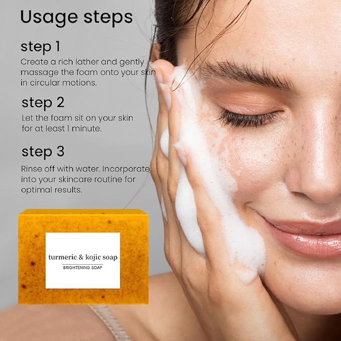 Lemon Turmeric Kojic Soap Fragrance, Honey Glow Lemon Turmeric Soap for Face and Body (4)