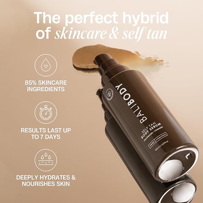 Bali Body Self Tan Body Serum | Streak-Free Self Tanner Serum for Women All Skin Types, Tinted Fake Tan for Gradual Natural Bronze Glow | Vegan, Cruelty-Free, Australian Made (180 ml/6.1 fl oz)