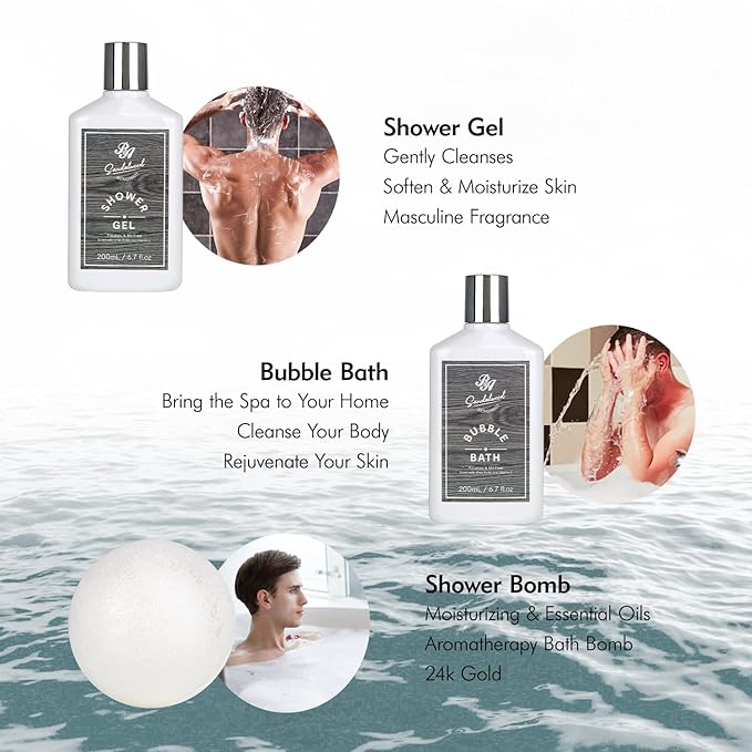 Grooming Kit for Men, Mens Gifts Skin Care Set, Beard Kit Skin Care for Men, Gifts for Boyfriend, Bubble Skincare Set, Anniversary Gifts for Men, Dad