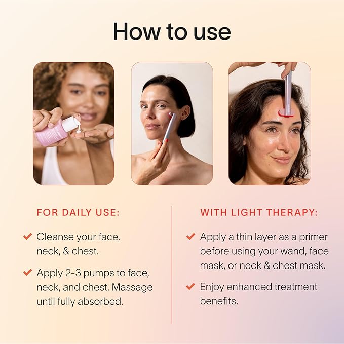 Solawave LightBoost Red Light Therapy Serum for Face & Neck | Enhances Beauty Wand & Microcurrent Devices | Boosts Collagen & Hydration for Radiant Skin, Reduces Appearance of Wrinkles & Fine Lines