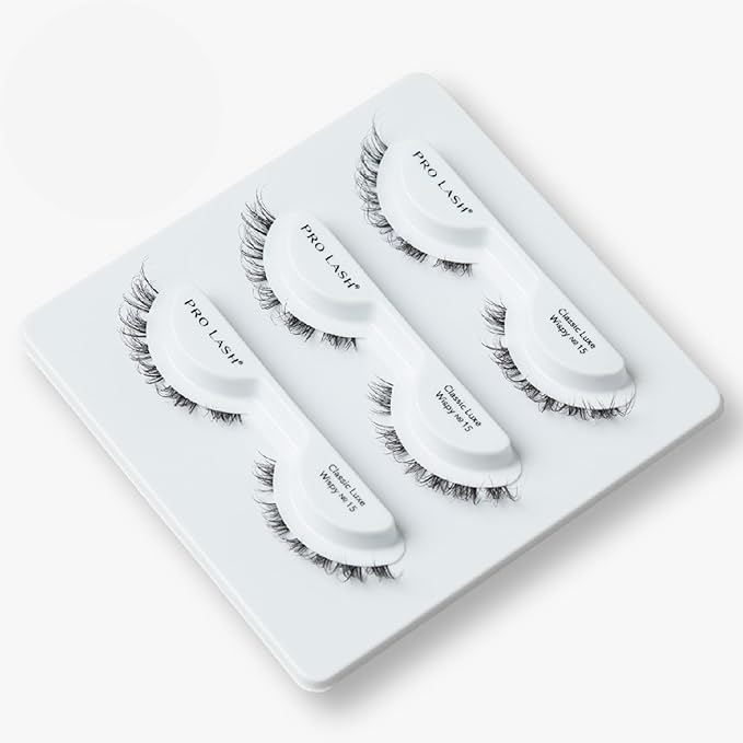 Pro Lash ProWear Professionally Styled Lash Clusters - Easiest to Apply Eyelash Cluster - 10 Day Eyelashes - Waterproof Lashes Clusters - 3 Sets - Classic Luxe Wispy No. 15 - Black