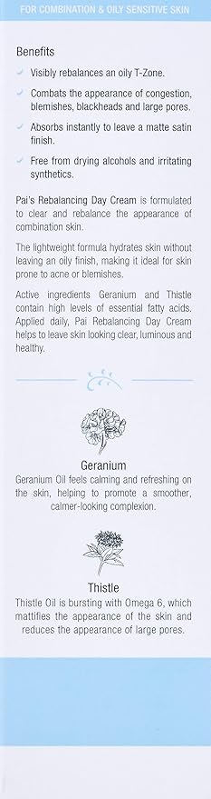 PAI SKINCARE - The Pioneer: Geranium + Thistle Mattifying Moisturizer | Natural, Vegan, Sensitive Skincare (1.7 Fl Oz | 50 mL)