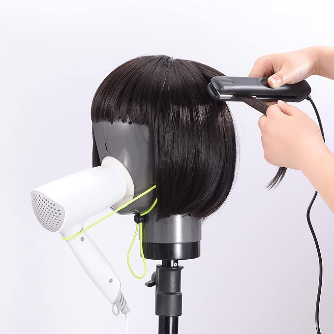 Wig Head Stand - Fresh Holder With Mannequin for Drying and Styling Hair, Scalp Cap Net, Dryer With Holes