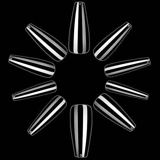 Makartt 40Pcs Nail Glues Bulk for Acrylic Nails with Coffin Nails Tips Bundle, Super False Nail Adhesive Glue for Nail Repair, 500pcs Clear Full Cover Press on Nails Long Ballerina Nails 10 Sizes