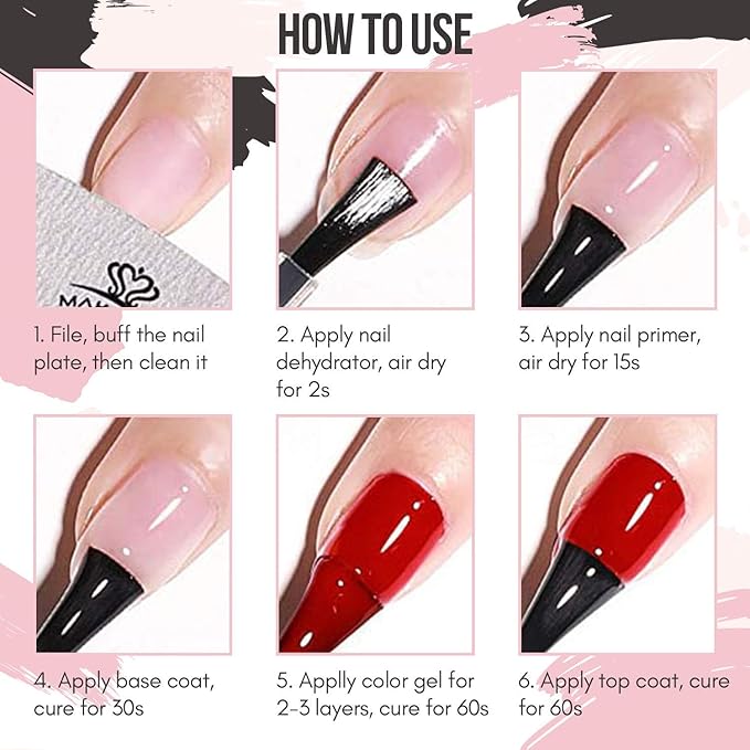 Makartt Nail Primer Natural Nail Dehydrator Primer for Acrylic Nails Gel Polish Bundle UV Nail Glue Gel for Fake Nails(Curing Needed), 3 in 1 Super Strong Acrylic Nails Glue