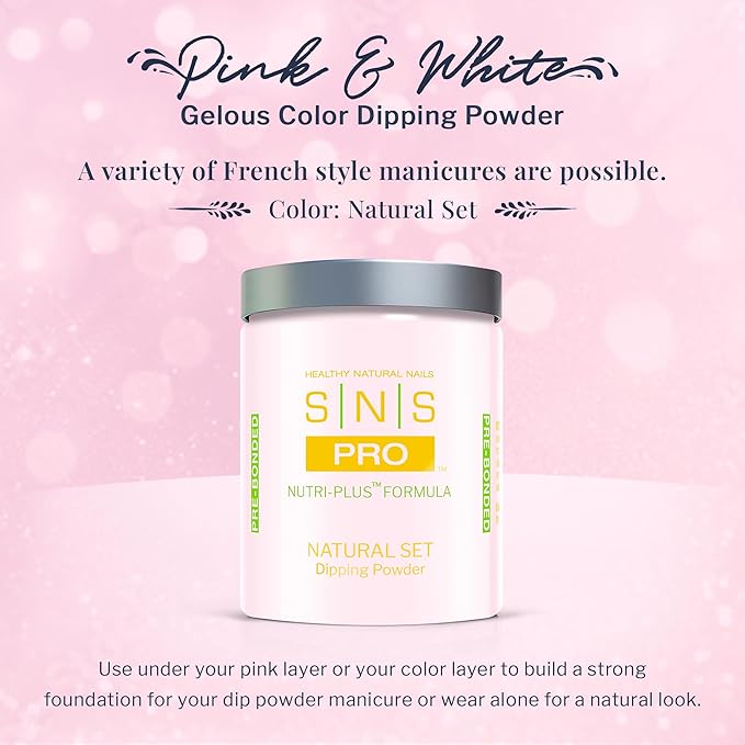 SNS Nail Dip Powder, Gelous Color Dipping Powder - Natural Set (Natural/Nudes, Sheer), PWNS16 - Long-Lasting Acrylic Nail Color & Polish Lasts 14 Days - Odor-Free & No UV Lamp - 16 Oz
