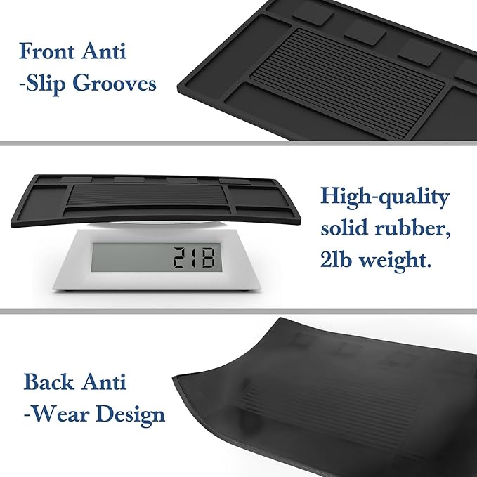 Magnetic Barber Mat for Clippers,Station Barber Tool Organizer Mat Rubber for Scissors Salon Barbershop Beauty Tools with 4 Slots Flexible Silicone Barber Pad Non-Slip Professional Barber Accessories