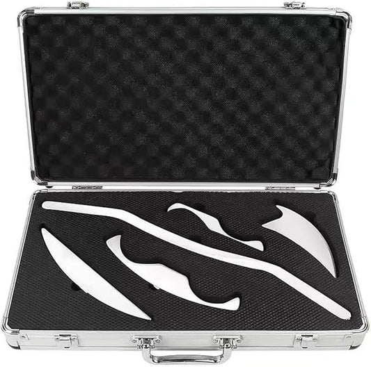 Scar Tissue Muscle Scraper Tool Plantar Fasciitis Scar Tissue Scraper Physical Therapy IASTM Body Massage Gift Set with 5 Pieces