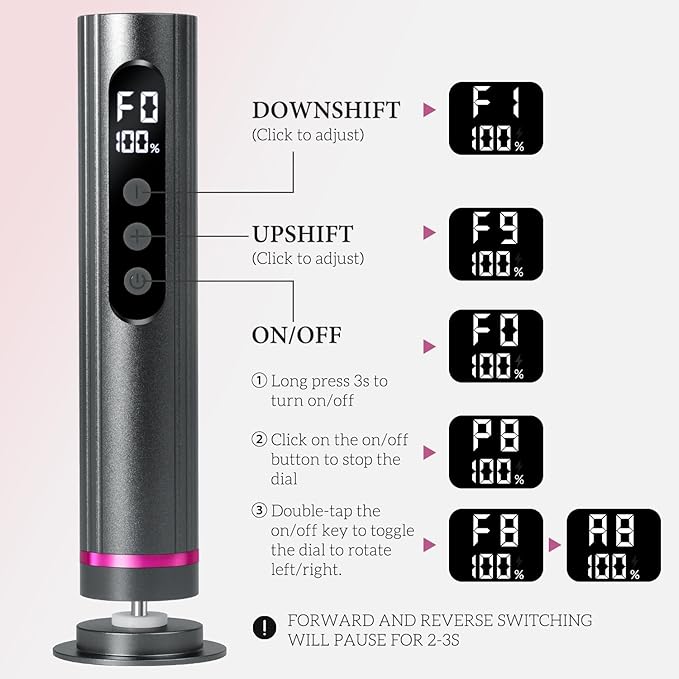 Ranrose Professional Electric Callus Remover - 9-Speed Rechargeable Foot File for Cracked Heels & Dead Skin, Portable Pedicure Tool with 2 Discs, Wireless & Anti-Slip Grip (Home/Spa/Travel)