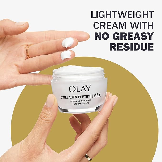 Olay Collagen Peptide Face Moisturizer, Firming Cream for Women, Fragrance-Free, Non-Greasy - Hydrating, Anti-Aging, Anti-Wrinkle, Smoothing of Fine Lines, Tightening Skin Care - Niacinamide, 1.7 Oz