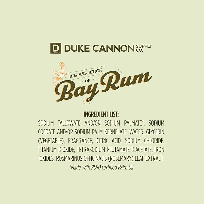 Duke Cannon Supply Co. Big Brick of Bay Rum Soap, 10oz - Superior Grade Men's Soap with Aromatic Summer Scent of Citrus Musk, Cedarwood and Island Spice (6 Pack)